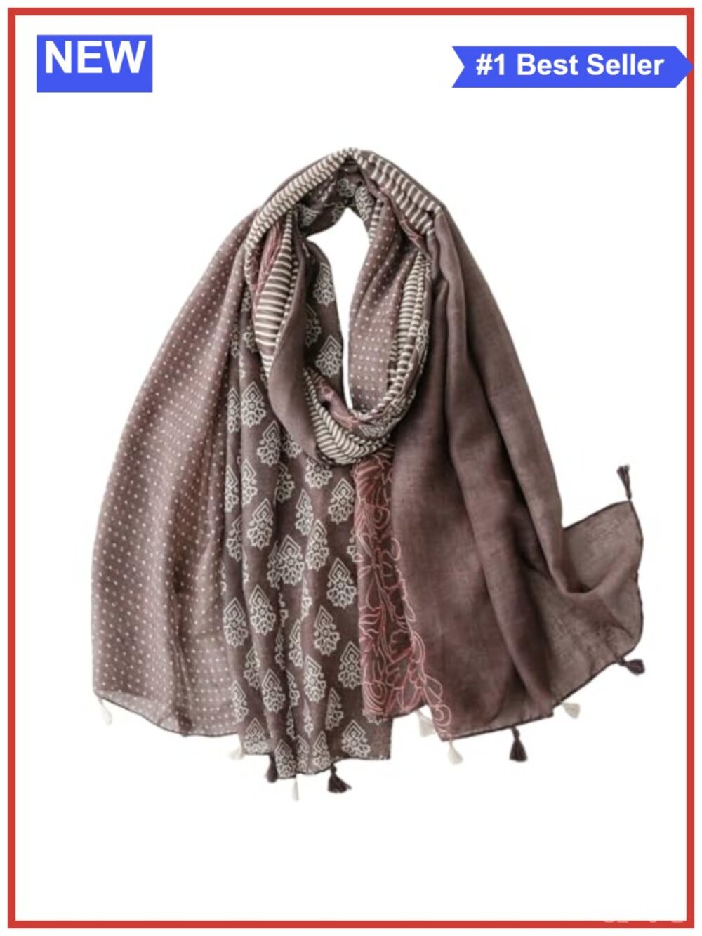 Boho Oversized Floral Polyester Scarf Shawl Wrap Lightweight Travel